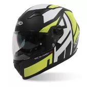 Kask motocyklowy XRC Silverstone matowy czarno/biało/żółty