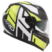 Kask motocyklowy XRC Silverstone matowy czarno/biało/żółty