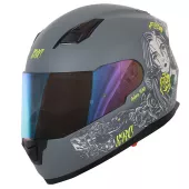 Kask motocyklowy XRC Cobra king matowy szary / fluo
