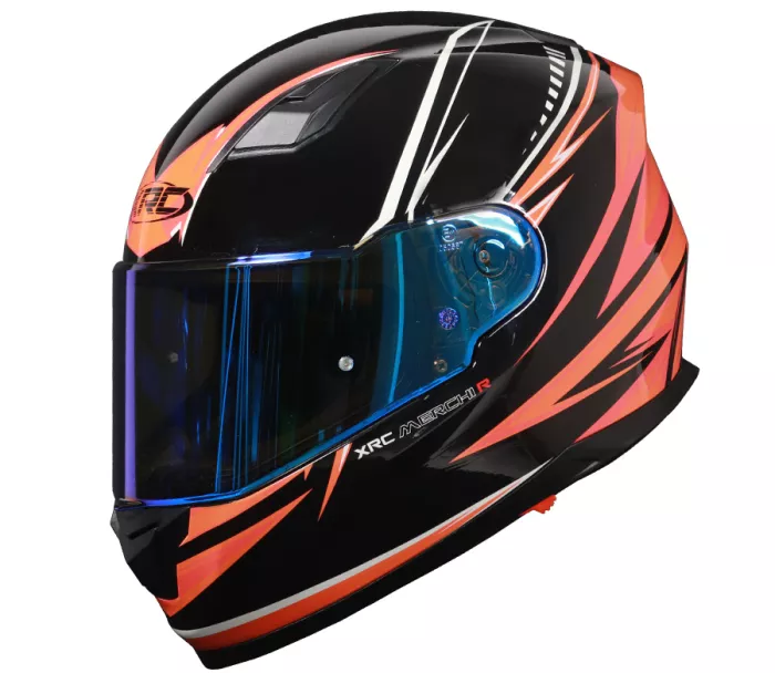 Kask motocyklowy XRC Merchi R czarny / pomarańczowy / szary