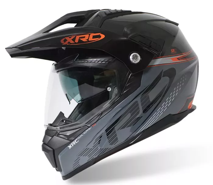 Kask motocyklowy XRC Dual Alpiner 3.0 ciemnoszary/czarny/pomarańczowy